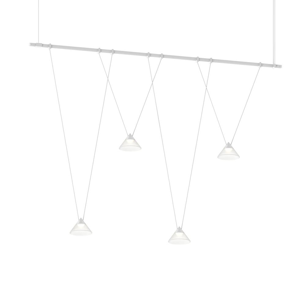 48&#34; 1-Tier Linear w/ Etched Glass Cone Luminaires