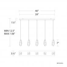 Schonbek Beyond BPD20205LO-BK - Martini 5 Light 120-277V Multi-Light Pendant (Linear Canopy) in Black with Clear Optic Crystal