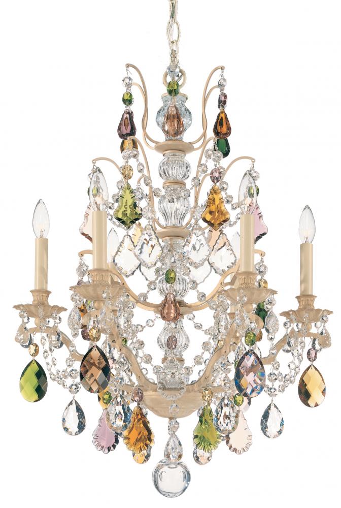 Bordeaux 6 Light 120V Chandelier in Antique Silver with Heritage Handcut Crystal