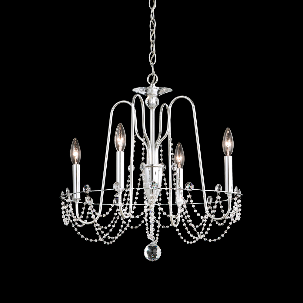 Esmery 4 Light 120V Chandelier in Polished Silver with Optic Crystal