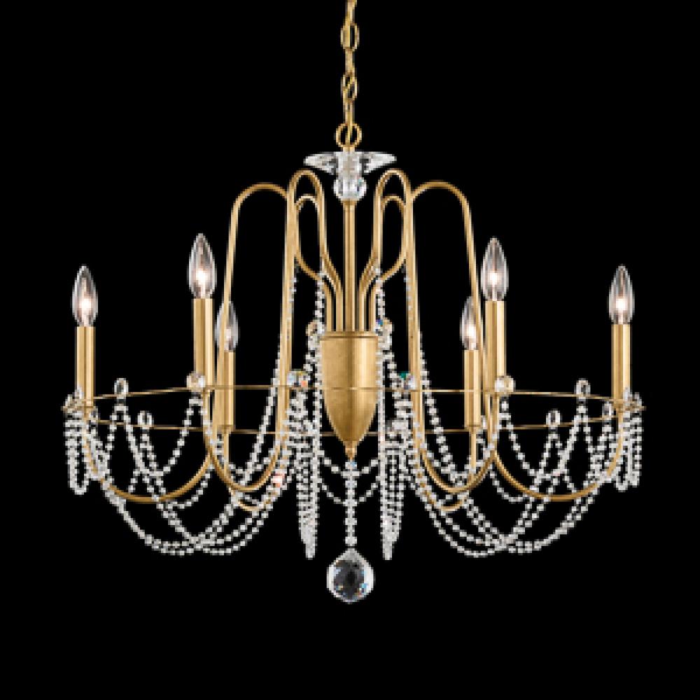 Esmery 6 Light 110V Chandelier in French Gold with Clear Heritage Crystal