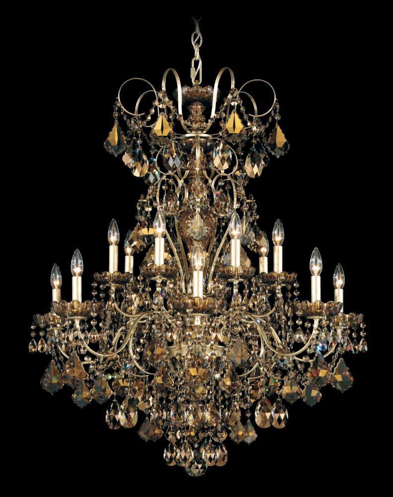 New Orleans 14 Light 120V Chandelier in Heirloom Bronze with Heritage Handcut Crystal