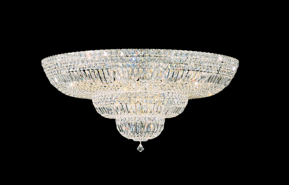 Petit Crystal Deluxe 27 Light 120V Semi-Flush Mount in Polished Silver with Optic Crystal