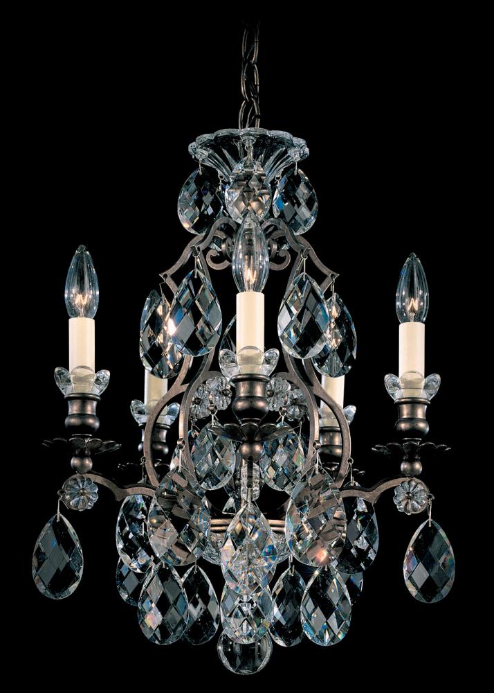 Renaissance 5 Light 120V Chandelier in Etruscan Gold with Heritage Handcut Crystal