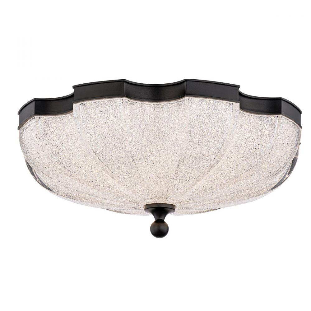 Cupola 16 120/277V Flush Mount in Aged Brass with Radiance Crystal Dust