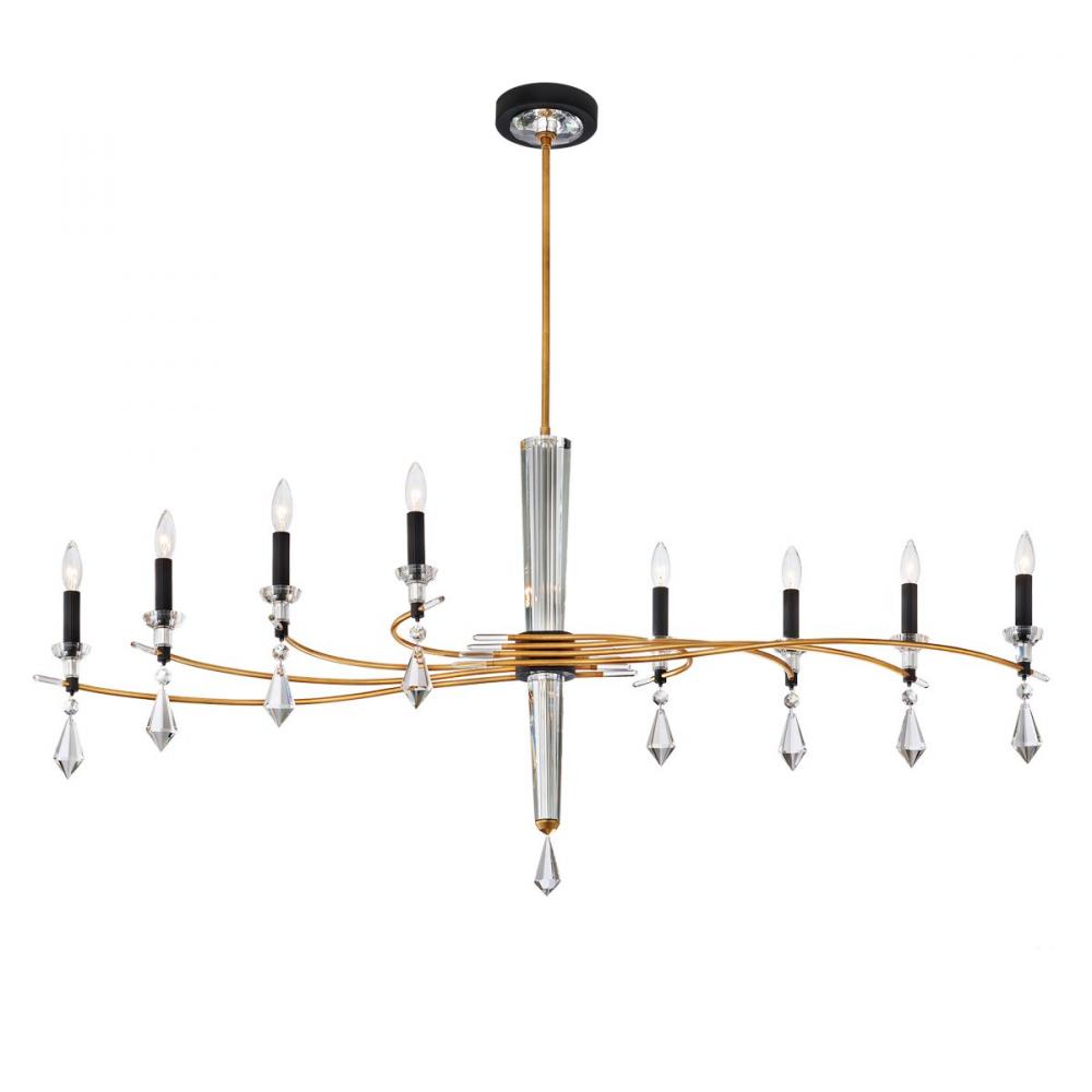 Tempest 8 Light 120V Chandelier in Soft Gold/Black with Radiance Crystal