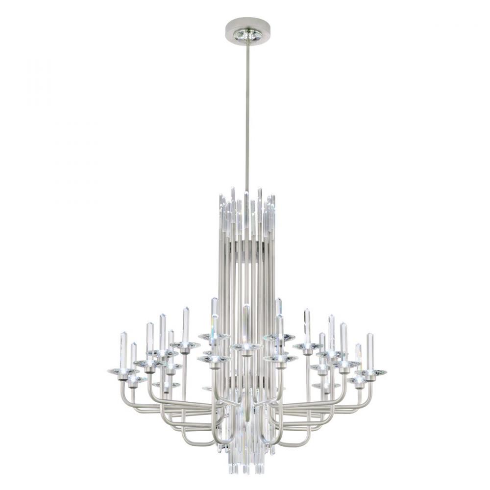 Calliope 24 Light 120-277V Chandelier in Soft Silver with Optic Crystal