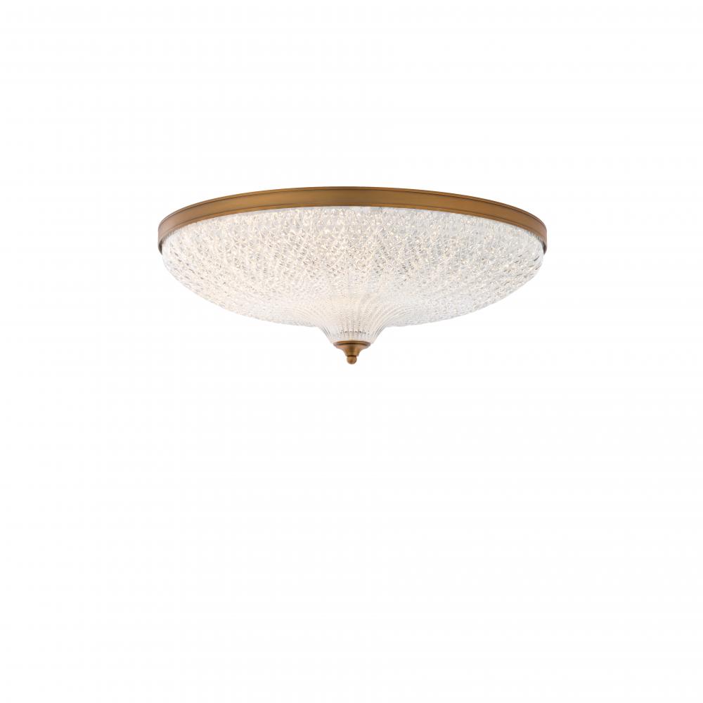 Roma 20IN LED 3000K/3500K/4000K 120V Flush Mount in Antique Nickel with Optic Crystal