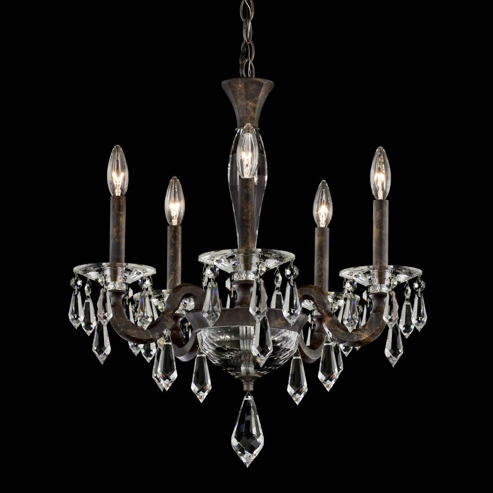 Napoli 5 Light 120V Chandelier in Antique Silver with Radiance Crystal