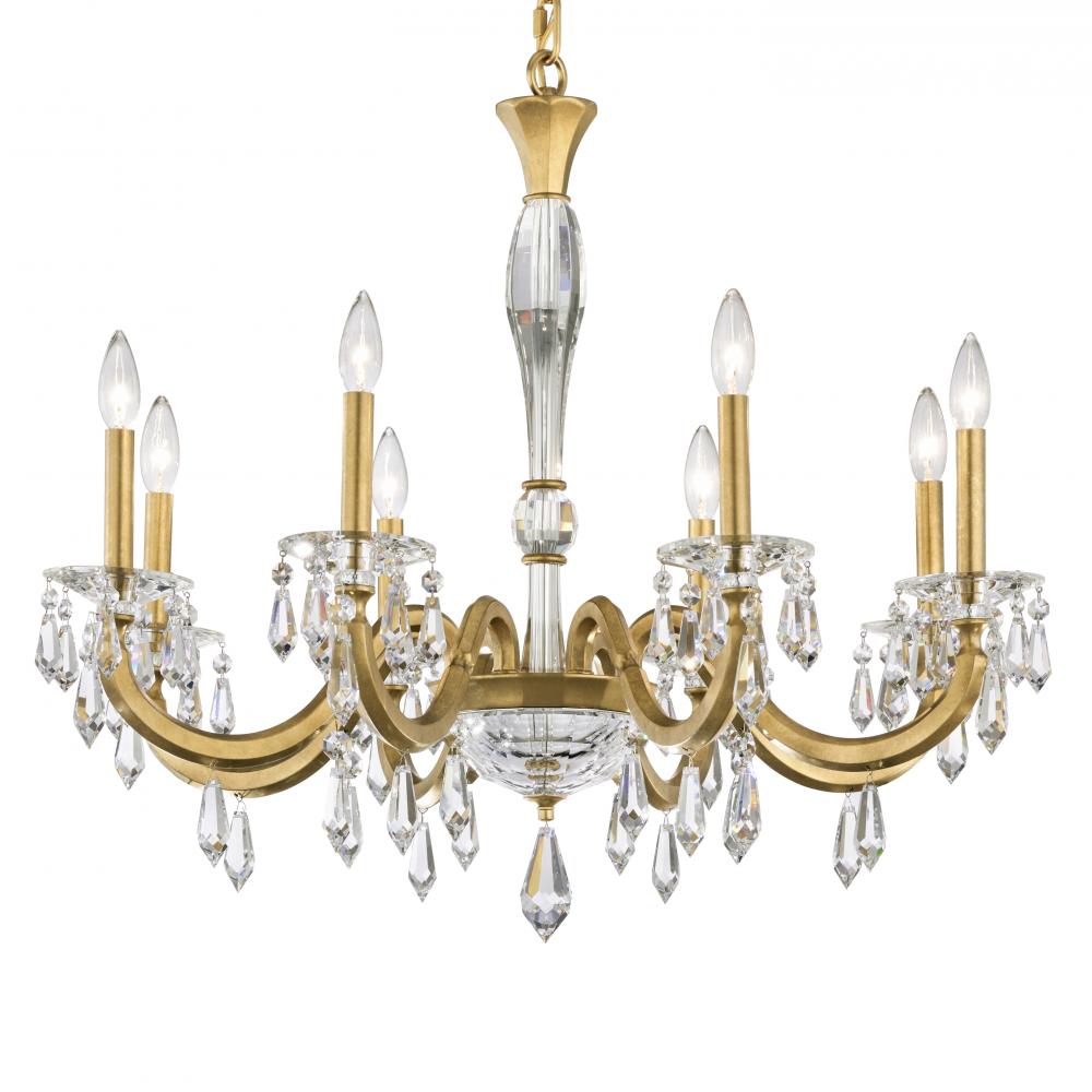 Napoli 8 Light 120V Chandelier in Antique Silver with Radiance Crystal