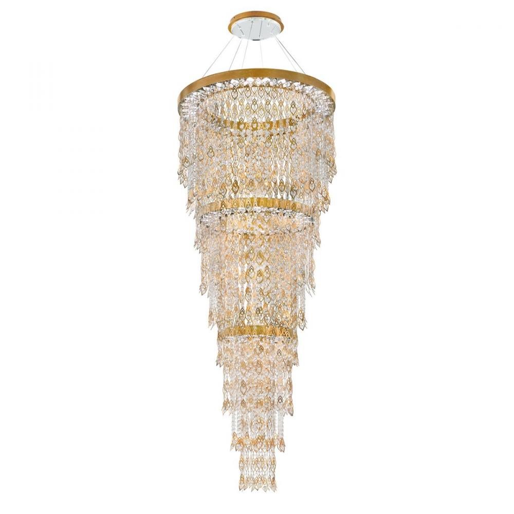 Pavona 36 120-277V Pendant in Heirloom Gold with Radiance Crystal