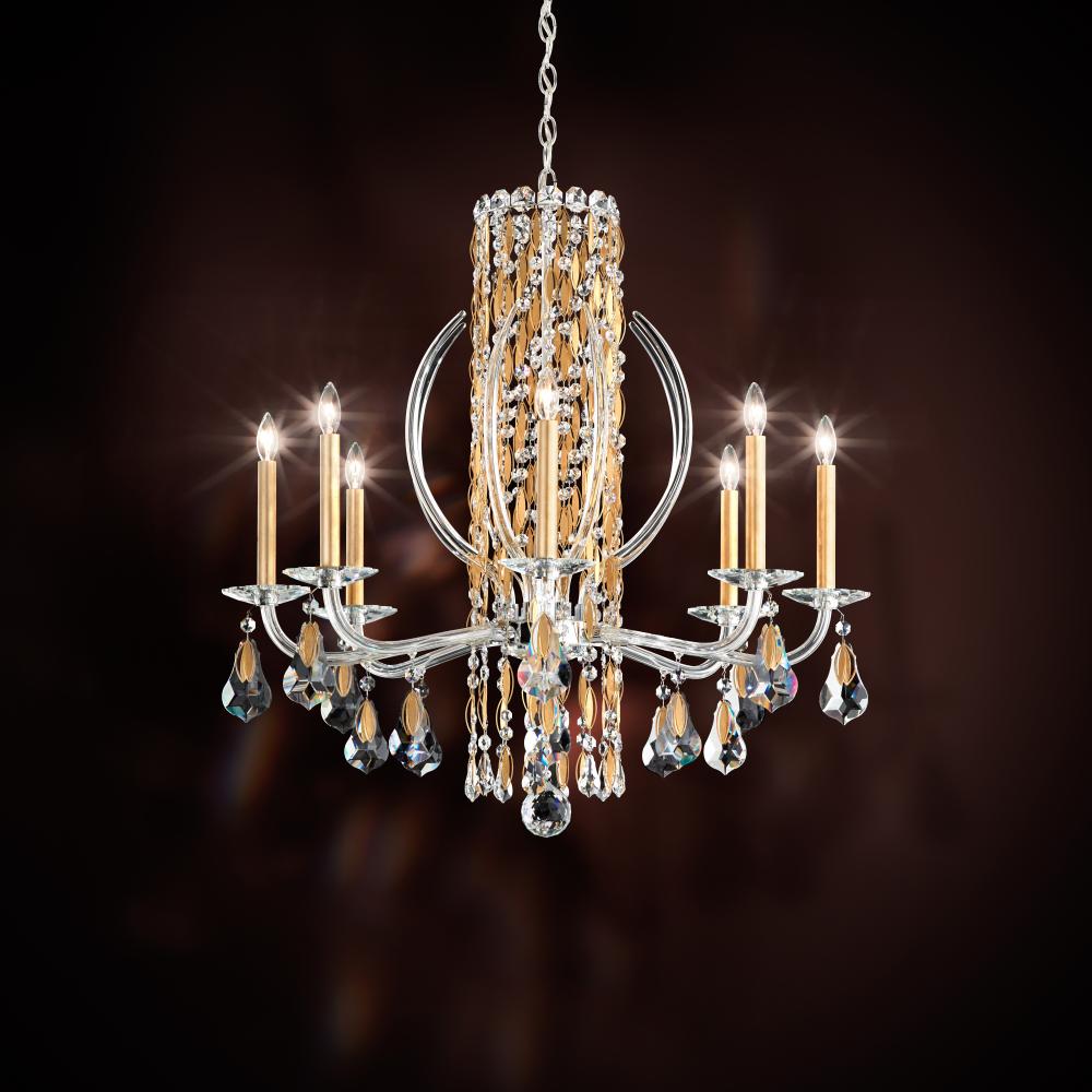 Siena 8 Lights 110V Chandelier in Heirloom Gold with Clear Crystals from Swarovski