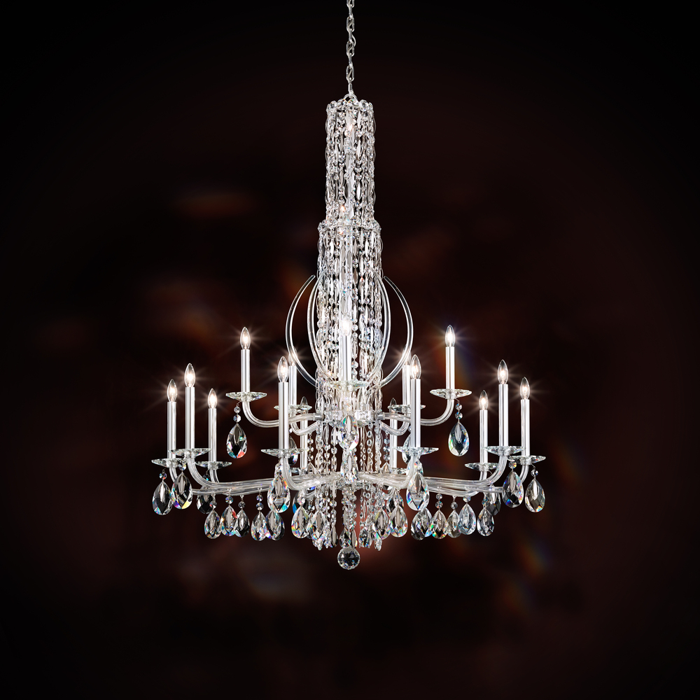 Siena 17 Light 120V Chandelier in Heirloom Gold with Heritage Handcut Crystal