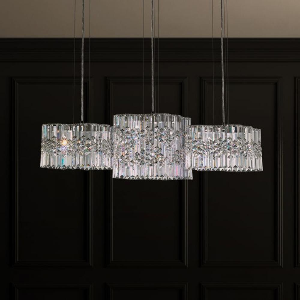 Selene LED 3000K 39&#34; 110V Pendant in Stainless Steel with Clear Heritage Crystal