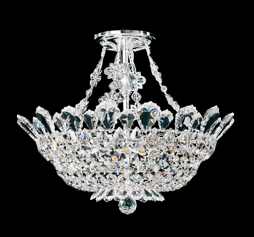 Trilliane 8 Light 120V Semi-Flush Mount in Polished Stainless Steel with Radiance Crystal