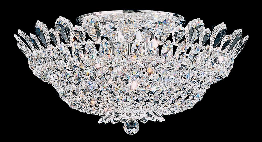 Trilliane 10 Light 120V Semi-Flush Mount in Polished Stainless Steel with Heritage Handcut Crystal