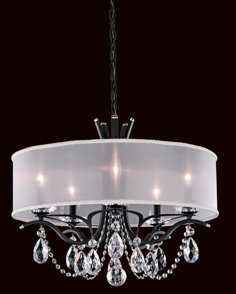 Vesca 5 Light 120V Chandelier in Ferro Black with Heritage Handcut Crystal