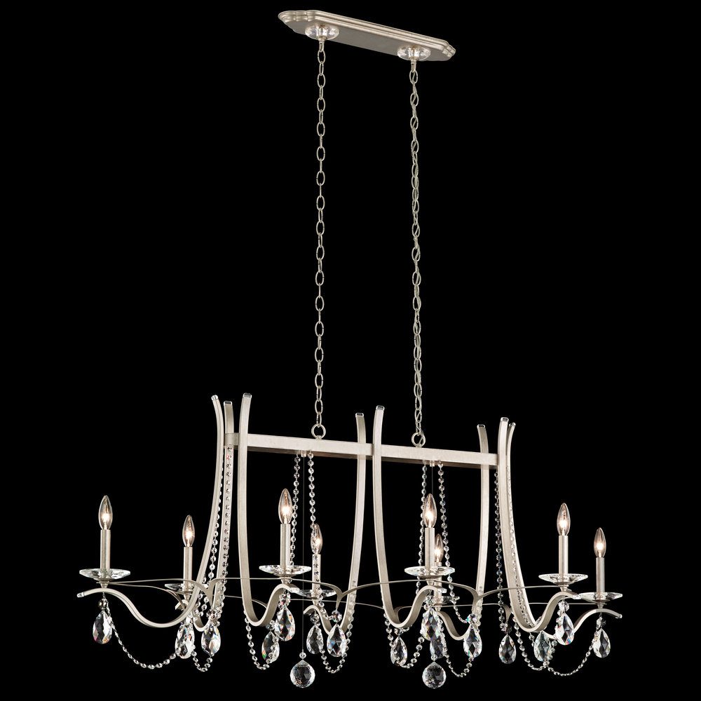 Vesca 8 Light 120V Chandelier in Black with Heritage Handcut Crystal