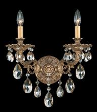 Schonbek 1870 5642-83H - Milano 2 Light 120V Wall Sconce in Florentine Bronze with Heritage Handcut Crystal