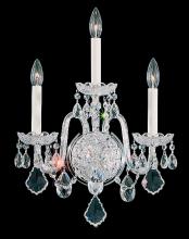 Schonbek 1870 6808-40H - Olde World 3 Light 120V Wall Sconce in Polished Silver with Heritage Handcut Crystal