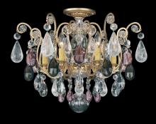 Schonbek 1870 3584-76OS - Renaissance Rock Crystal 6 Light 120V Semi-Flush Mount in Heirloom Bronze with Olivine & Smoke Qua