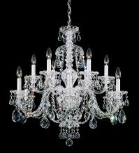 Schonbek 1870 3601-40H - Sterling 12 Light 120V Chandelier in Polished Silver with Heritage Handcut Crystal