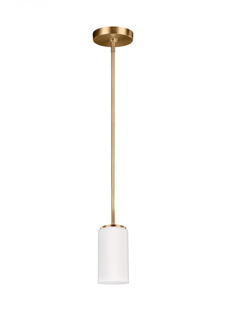 Alturas contemporary 1-light LED indoor dimmable ceiling hanging single pendant light in satin brass