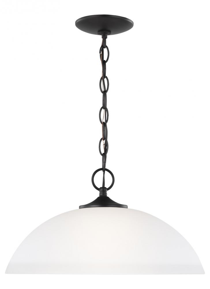 Geary transitional 1-light LED indoor dimmable ceiling hanging single pendant light in midnight blac