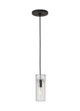 Visual Comfort & Co. Modern Collection SLPD277CB - Sean Lavin Horizon 1-Light dimmable small accent pendant with nightshade black finish & glass shade