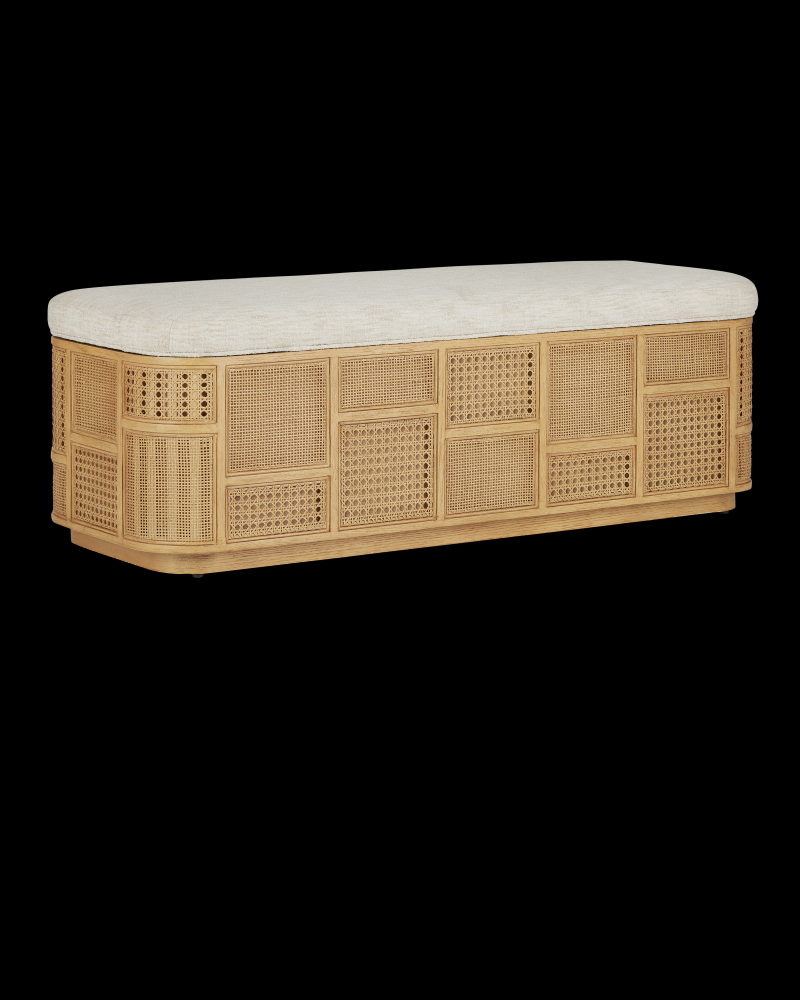 Anisa Sea Sand Storage Bench, Dunmeyer Parchment