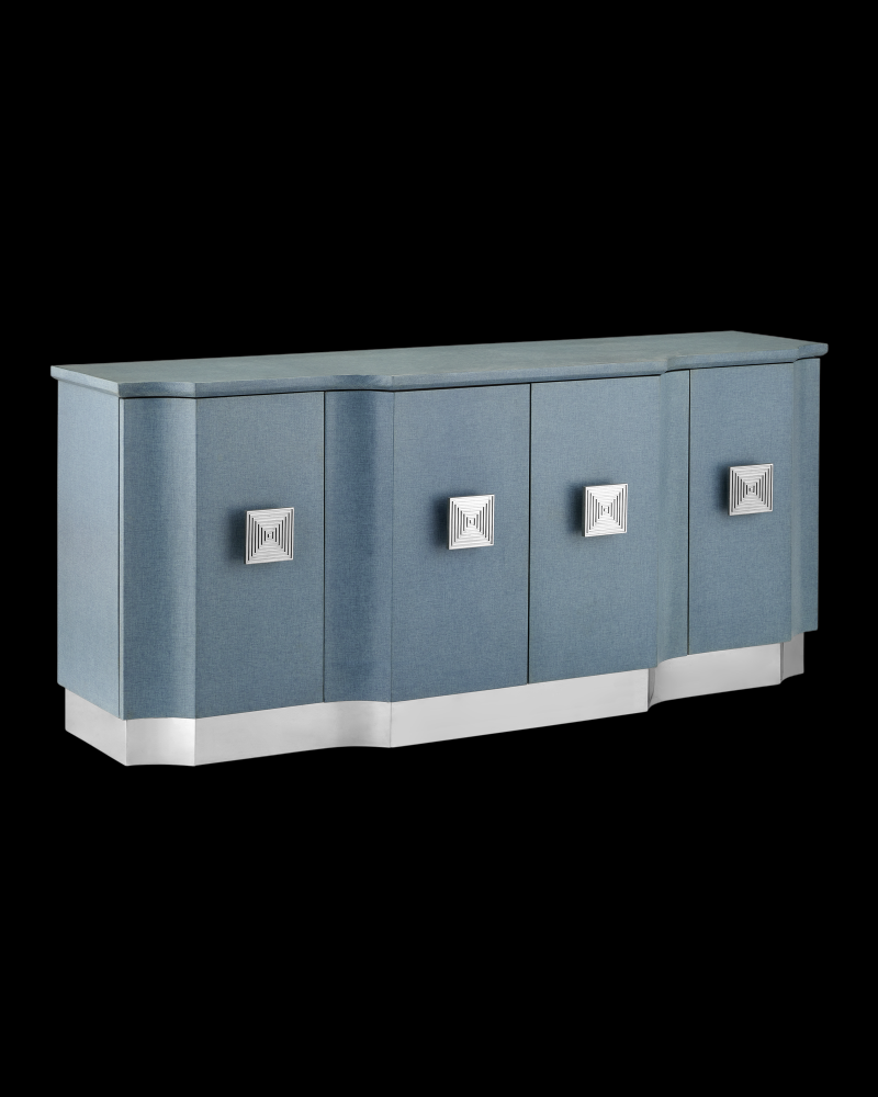 Maya Blue Linen Credenza