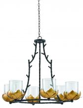 Currey 9000-0337 - Water-Lily Large Black & Gold Chandelier