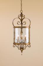 Currey 9626 - Copper Framed Glass Foyer Hall Fixture